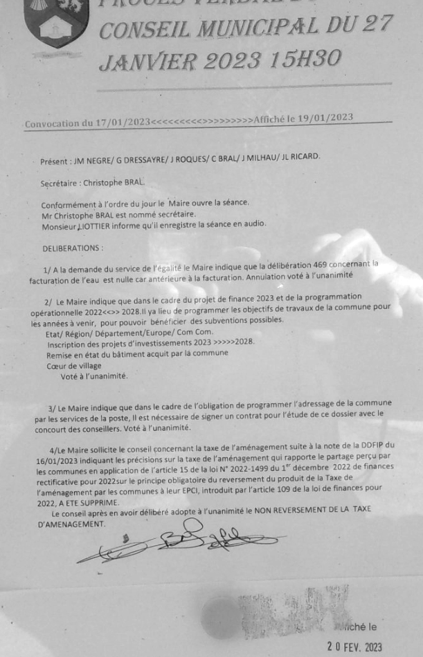 gentillesses du maire